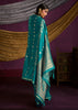 Teal Blue Banarasi Satin Silk Saree