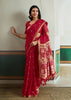 Flame Red Woven Tussar Silk Saree