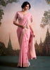 Blush Pink Woven Linen Cotton Silk Saree