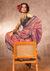 Mauve Pink Woven Banarasi Silk Saree With Contrast Border