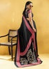 Black Satin Silk Saree with Ajrakh Printed Pallu and Blouse