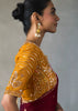 Maroon Embroidered Silk Saree With Heavy Blouse