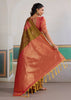 Olive Green Banarasi Silk Saree