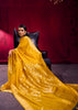 Daffodil Yellow Banarasi Satin Linen Silk Saree