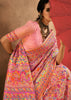 Coral Pink Woven Kashmiri Jamewar Silk Saree