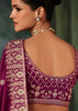 Magenta Purple Designer Embroidered Saree