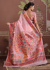 Blush Pink Woven Cotton Kashmiri Jamewar Saree