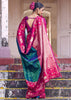 Blue And Pink Woven Banarasi Silk Saree