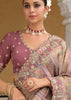 Mauve Purple Designer Embroidered Silk Saree