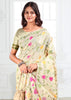 Off White Woven Linen Cotton Silk Saree