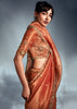 Apricot Orange Designer Silk Saree