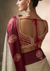 “Exclusive Offer” : Beige & Maroon Woven Banarasi Satin Silk Saree