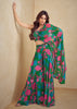 Garden Green Flowing Indo-Western Set