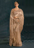 Classy Beige Embroidered Designer Tissue Saree