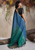 Blue Woven Cotton Silk Saree