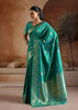 Marine Green Woven Banarasi Silk Saree