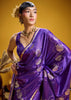 Prism Purple Banarasi Satin Silk Saree