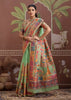 Pista Green Woven Cotton Kashmiri Jamewar Saree