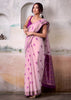 Lilac Pink Woven Banarasi Cotton Silk Saree