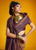 Coffee Brown Woven Banarasi Silk Saree