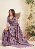 Lilac Purple Woven Linen Silk Saree