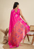 Queen Pink Woven Bronze Zari Paithani Silk Saree