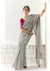 Silver Grey Designer Organza Tissue Silk Saree