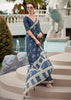 Fedral Blue Printed Cotton Silk Saree