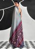 Aquatic Blue Woven Linen Cotton Silk Saree