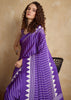 Rich Purple Printed Satin Silk Saree