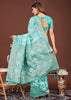 Sea Blue Woven Cotton Linen Silk Saree