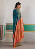 Canton Green Woven Silk Saree With Contrast Blouse
