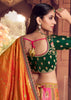 Multicolour Banarasi Silk Embroidered Lehenga