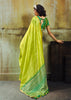 Lime Green Banarasi Tusser Silk Saree