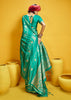 Aqua Green Woven Banarasi Satin Silk Saree