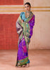 Purple Dual Tone Bronze Zari Woven Banarasi Silk Saree