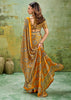 Haldi Yellow Printed Satin Silk Saree