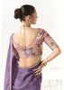 Paisley Purple Designer Organza Tissue Silk Saree