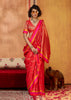 Cherry Red Woven Banarasi Silk Saree