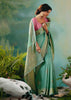 Sea Green Woven Embroidered Banarasi Silk Saree