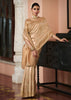 Golden Beige Bead Work Kanjivaram Soft Silk Saree
