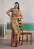 Hazel Brown Woven Tussar Silk Saree