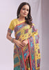 Empire Yellow Woven Linen Cotton Saree