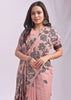 Rose Peach Woven Cotton Linen Silk Saree