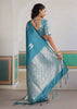 Heritage Blue Woven Satin Silk Saree
