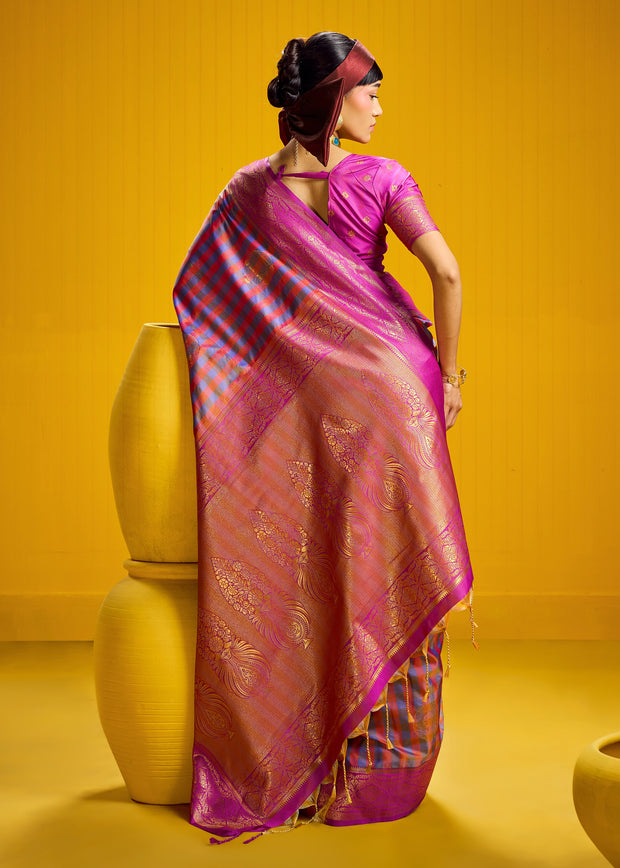 Purple Banarasi Silk Saree
