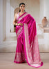 Princess Pink Printed Satin Silk Saree