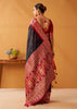 Black and Red Woven Banarasi Cotton Silk Saree