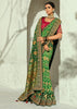 2-Shades Green Embroidered Georgette Bandhej Saree