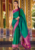 Forest Green Woven Banarasi Silk Saree